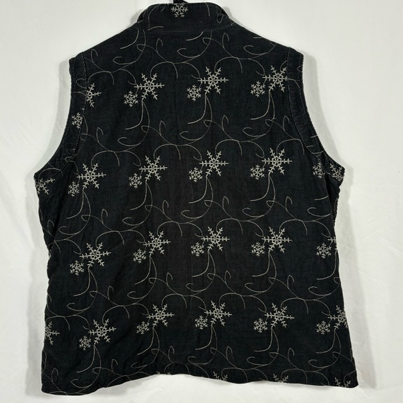 Woolrich Snowflake Embroidered 100% Cotton Vest | Size XL - Picture 2 of 8